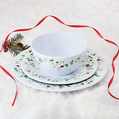 Pfaltzgraff Winterberry 24-Piece Melamine Dinnerware Set, Service for 8