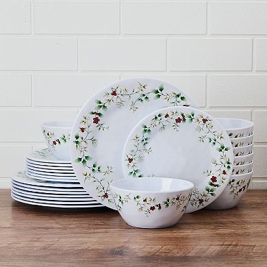 Pfaltzgraff Winterberry 24-Piece Melamine Dinnerware Set, Service for 8
