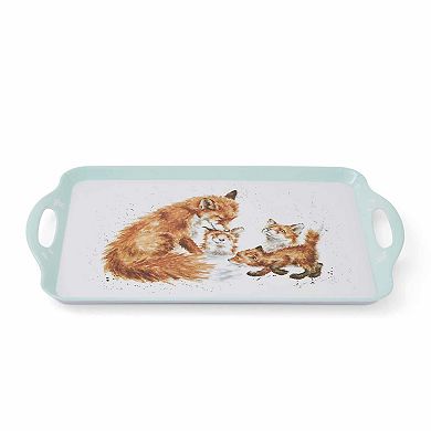 Pimpernel Wrendale Designs Melamine Large Handled Tray Bedtime Kiss Fox
