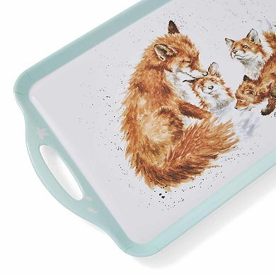 Pimpernel Wrendale Designs Melamine Large Handled Tray Bedtime Kiss Fox