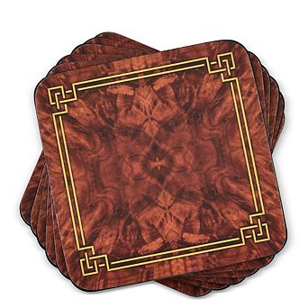 Pimpernel Walnut Burlap Coasters, Set Of 6