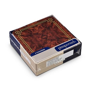 Pimpernel Walnut Burlap Coasters, Set Of 6