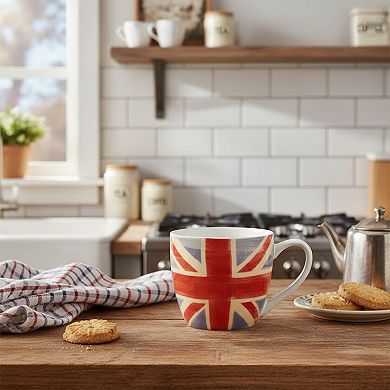 Pimpernel Porcelain Mug, Union Jack 16 oz Coffee & Tea Cup, Dishwasher Safe
