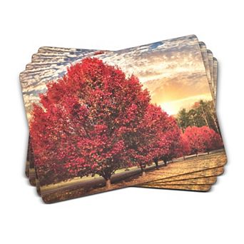 Pimpernel Crimson Trees Placemats, Set Of 4