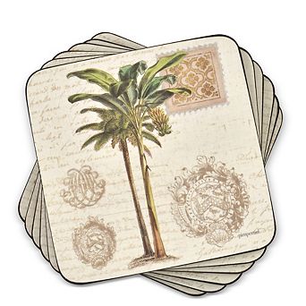 Pimpernel Vintage Palm Study Coasters, Set Of 6