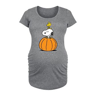 Maternity Peanuts Snoopy & Woodstock Pumpkin Graphic Tee