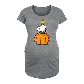 Maternity Peanuts Snoopy & Woodstock Pumpkin Graphic Tee