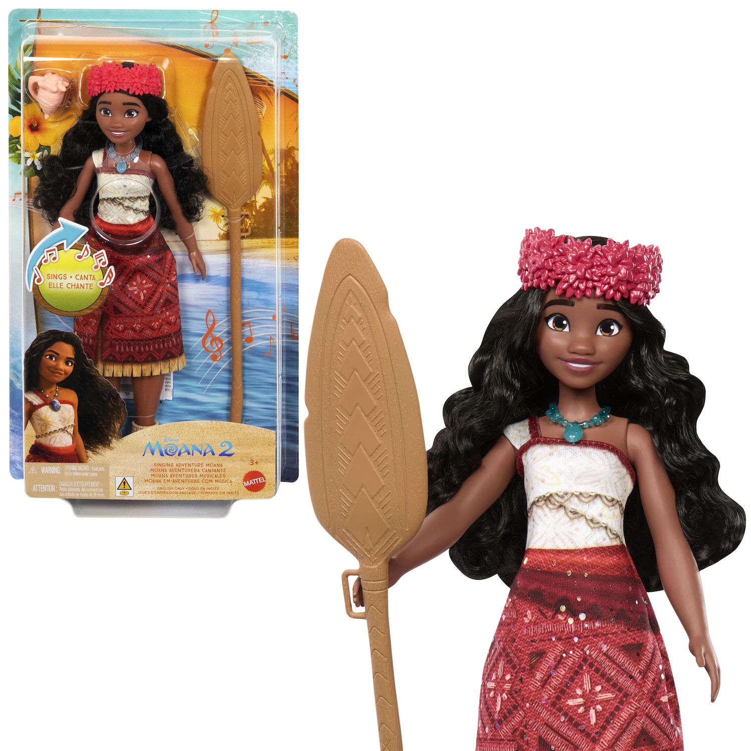 Детская кукла Disney's Moana 2 Singing Adventure Moana Doll & Accessories — фото 3