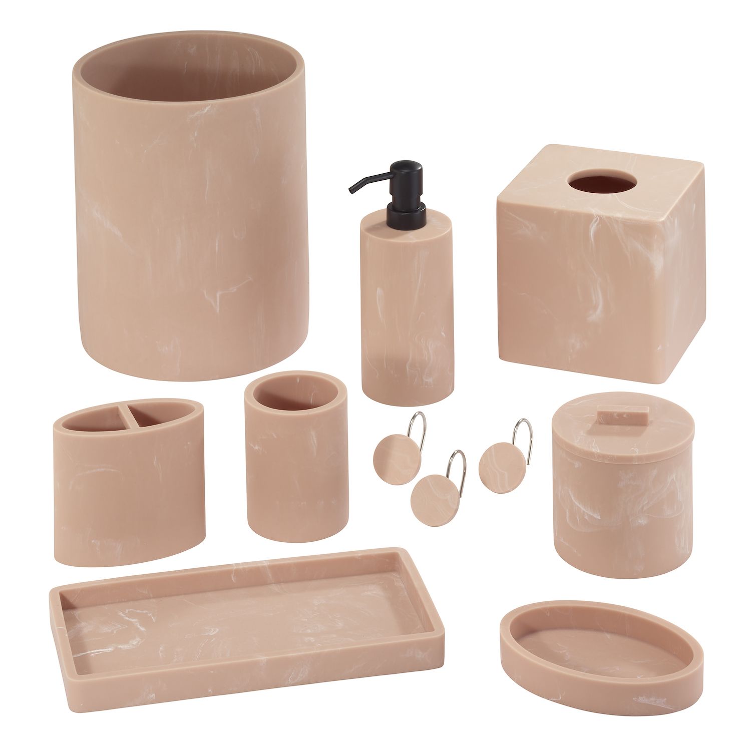 Nicole Miller Wastebasket - Durable Resin Trash Can, Modern Zen Design, Perfect For Bathroom, Bedroom, Or Office