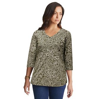 Jessica London Women's Plus Size Stretch Cotton V-Neck Tee