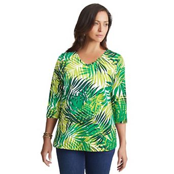 Jessica London Women's Plus Size Stretch Cotton V-Neck Tee