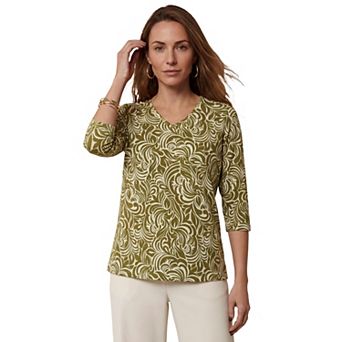 Jessica London Women's Plus Size Stretch Cotton V-neck Tee