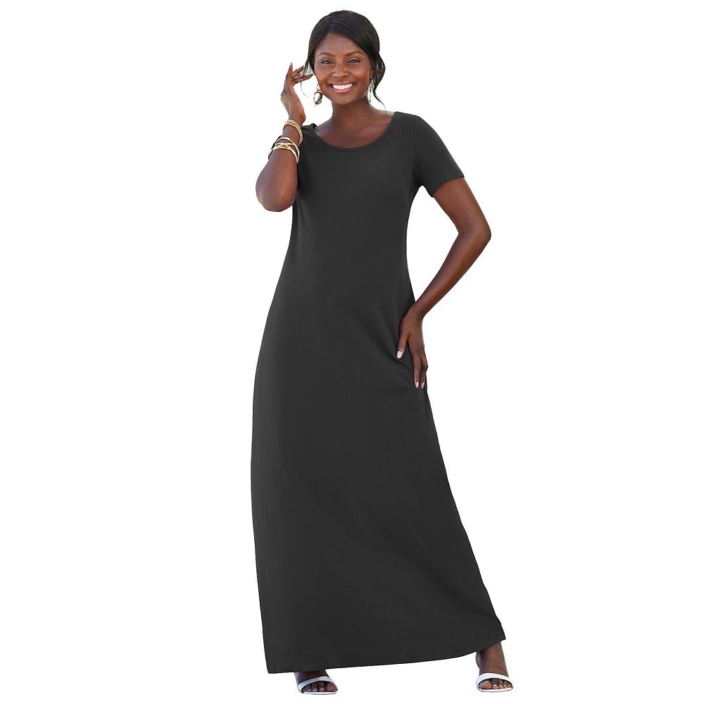 Jessica London Women's Plus Size Stretch Cotton T-shirt Maxi Dress