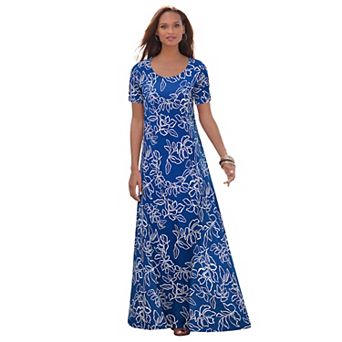 Jessica London Women's Plus Size Stretch Cotton T-Shirt Maxi Dress
