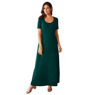 Jessica London Women's Plus Size Stretch Cotton T-shirt Maxi Dress