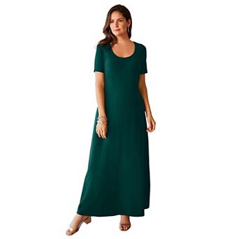 Jessica London Women's Plus Size Stretch Cotton T-Shirt Maxi Dress