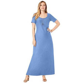 Jessica London Women's Plus Size Stretch Cotton T-Shirt Maxi Dress