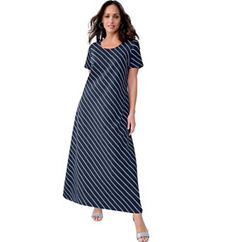 Jessica London Women's Plus Size Petite Stretch Cotton T-Shirt Maxi Dress