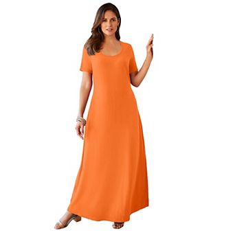 Jessica London Women's Plus Size Petite Stretch Cotton T-Shirt Maxi Dress