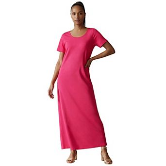 Jessica London Women's Plus Size Stretch Cotton T-Shirt Maxi Dress