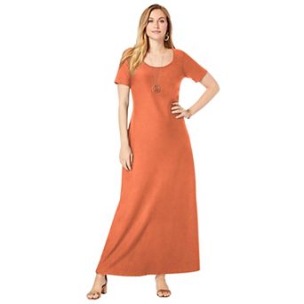 Jessica London Women's Plus Size Stretch Cotton T-Shirt Maxi Dress