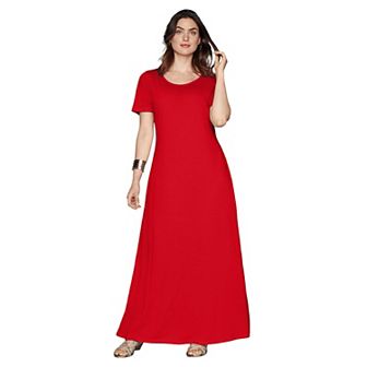 Jessica London Women's Plus Size Stretch Cotton T-shirt Maxi Dress