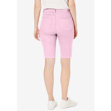 Jessica London Women's Plus Size True Fit Stretch Denim Bermuda Short