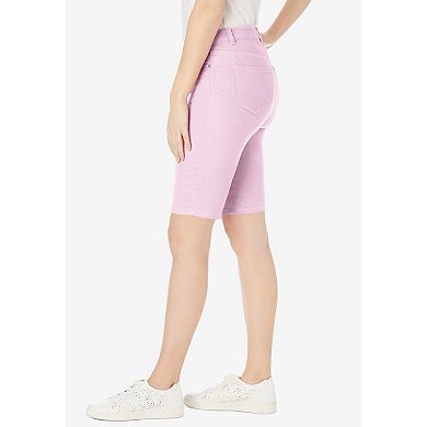 Jessica London Women's Plus Size True Fit Stretch Denim Bermuda Short