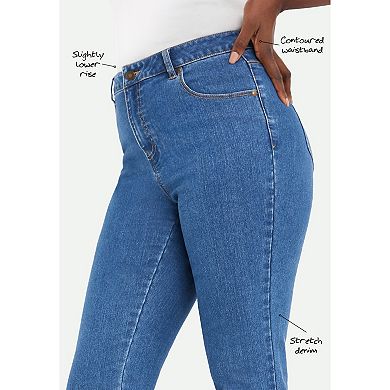 Jessica London Women's Plus Size True Fit Stretch Denim Bermuda Short