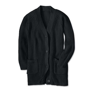 Woman Within Plus Size Petite Shaker Button-Front Cardigan Sweater