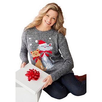 Woman Within Plus Size Holiday Sweater