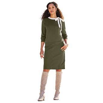 Jessica London Women's Plus Size Tie-Neck Sweater