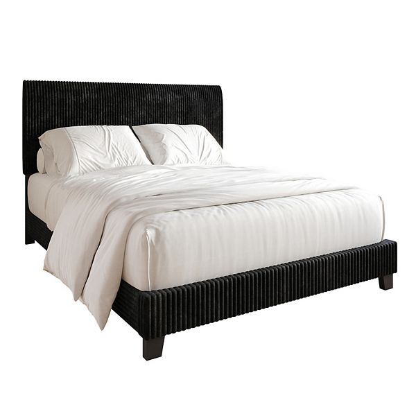 Chic Upholstered Bed - Black (QUEEN)