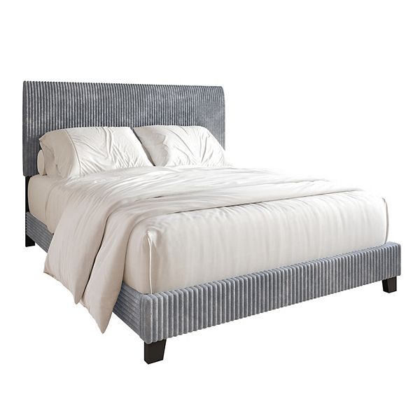 Chic Upholstered Bed - Grey (QUEEN)