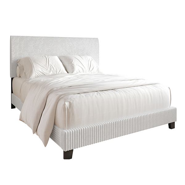 Chic Upholstered Bed - White (FULL)