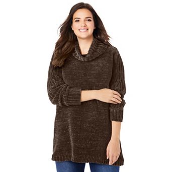 Woman Within Plus Size Chenille Cowlneck