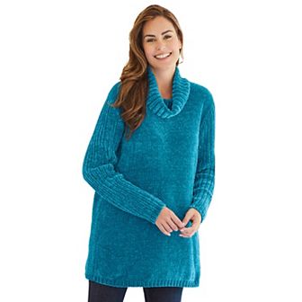Woman Within Plus Size Chenille Cowlneck