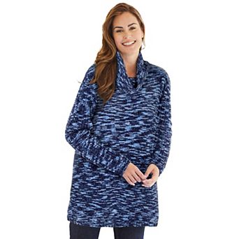 Woman Within Plus Size Chenille Cowlneck