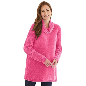Woman Within Plus Size Chenille Cowlneck