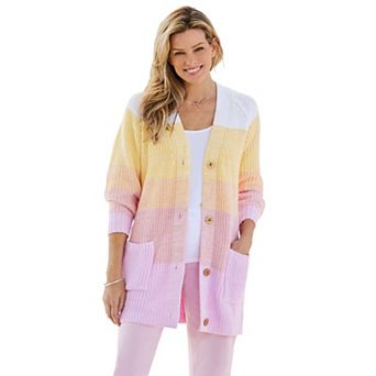 Woman Within Plus Size Ombre Shaker Cardigan