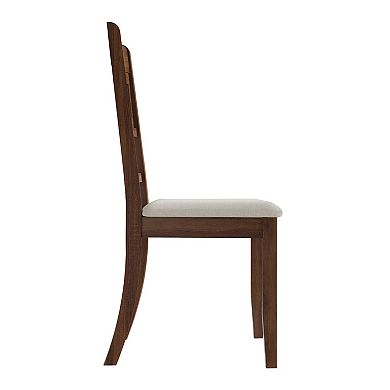Minimalist Wooden Dining Chair With Warm Grey Cover