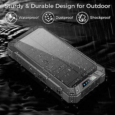20,000mAh Power Bank- Convenient 4 Built-in Cables & Wireless Charging