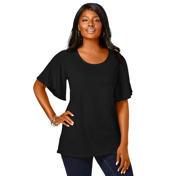 売れ筋商品|||エロクイ カットソー トップス レディース Plus Size Printed Button Down Black doodle $_57.JPG?set_id=880000500F