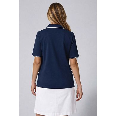 Jessica London Women's Plus Size Stretch Cotton Polo Tee