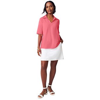 Jessica London Women's Plus Size Stretch Cotton Polo Tee