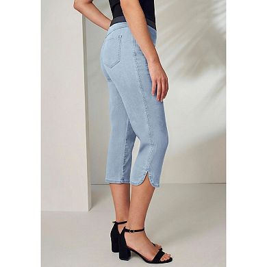 Jessica London Women's Plus Size Stretch Denim Crop Jeggings