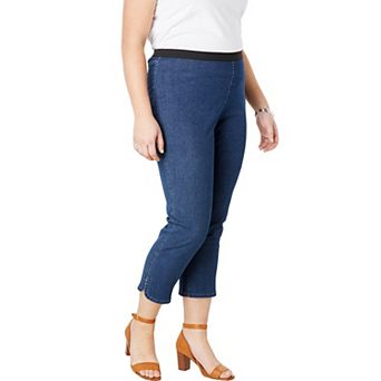 Jessica London Women's Plus Size Stretch Denim Crop Jeggings