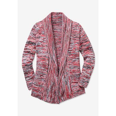 Woman Within Plus Size Multi Marled Cardigan