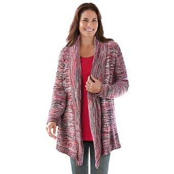 Woman Within Plus Size Multi Marled Cardigan