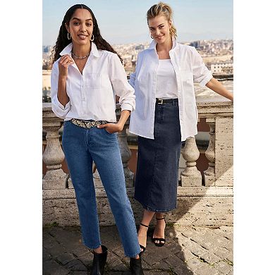 Jessica London Women's Plus Size Tall True Fit Stretch Denim Straight Leg Jean